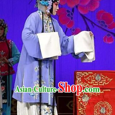 Chinese Hebei Clapper Opera Diva Gu Fengying Garment Costumes and Headdress Chun Qiu Bi Traditional Bangzi Opera Actress Dress Young Female Apparels