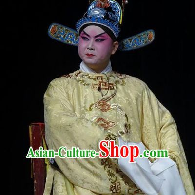 Chun Qiu Bi Chinese Bangzi Opera General Wang Jinlong Apparels Costumes and Headpieces Traditional Hebei Clapper Opera Young Male Garment Xiaosheng Clothing