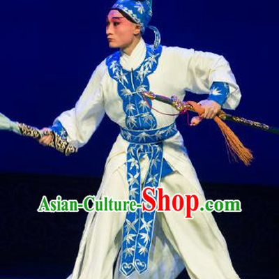 Zhong Kui Chinese Bangzi Opera Martial Male Apparels Costumes and Headpieces Traditional Hebei Clapper Opera Wusheng Garment Swordsman Clothing