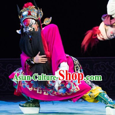 Zhong Kui Chinese Bangzi Opera God Apparels Costumes and Headpieces Traditional Hebei Clapper Opera Master Garment Jing Role Clothing