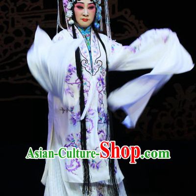 Chinese Hebei Clapper Opera Infanta Chai Garment Costumes and Headdress Kou Zhun Traditional Bangzi Opera Actress Dress Young Woman Apparels