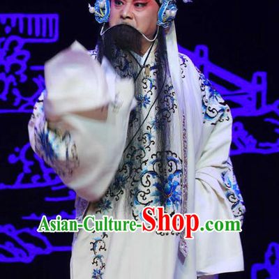 Kou Zhun Chinese Bangzi Opera Elderly Yang Yanzhao Apparels Costumes and Headpieces Traditional Hebei Clapper Opera Martial Man Garment Clothing