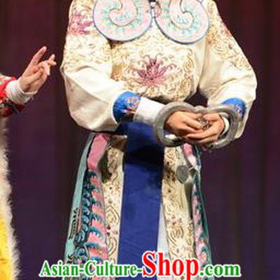 Yuan Men Zhan Zi Chinese Bangzi Opera Martial Male Apparels Costumes and Headpieces Traditional Hebei Clapper Opera Yang Zongbao Garment Wusheng Clothing