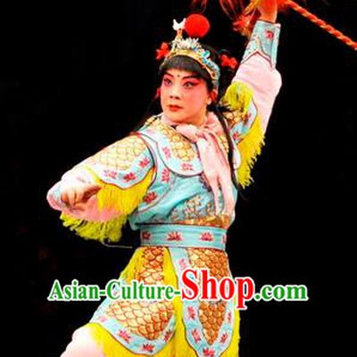 The Lotus Lantern Chinese Bangzi Opera Wusheng Liu Chenxiang Apparels Costumes and Headpieces Traditional Hebei Clapper Opera Young Boy Garment Clothing