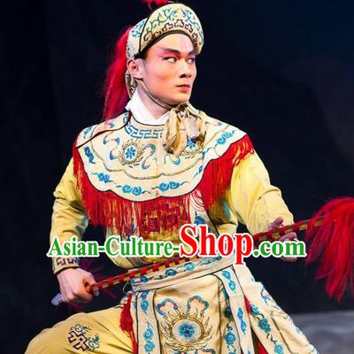 The Lotus Lantern Chinese Bangzi Opera Soldier Apparels Costumes and Headpieces Traditional Hebei Clapper Opera Takefu Garment Wusheng Clothing