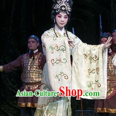 Chinese Hebei Clapper Opera Actress Garment Costumes and Headdress Te Bai City Traditional Bangzi Opera Hua Tan Dress Princess Apparels