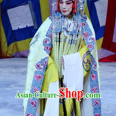 Chinese Hebei Clapper Opera Countess Sun Shangxiang Garment Costumes and Headdress In Extremely Good Fortune Traditional Bangzi Opera Actress Dress Hua Tan Apparels