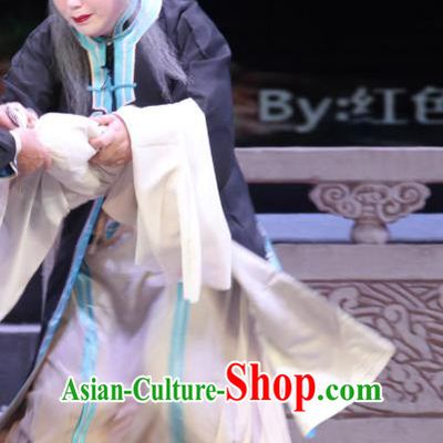 Chinese Shanxi Clapper Opera Old Woman Garment Costumes and Headdress Traditional Bangzi Opera Elderly Female Dress Laodan Apparels