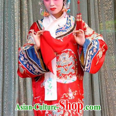 Chinese Shanxi Clapper Opera Princess Tao Hua Garment Costumes and Headdress San Guan Pai Yan Traditional Bangzi Opera Hua Tan Dress Court Lady Apparels