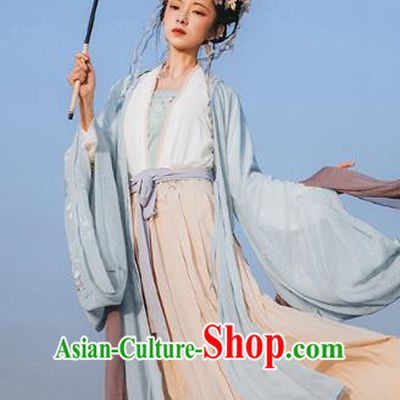 Chinese Ancient Imperial Consort Embroidered Hanfu Dress Apparels Traditional Jin Dynasty Court Princess Historical Costumes for Women