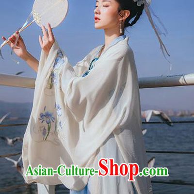 Chinese Ancient Nobility Lady Embroidered Hanfu Dress Apparels Traditional Tang Dynasty Palace Princess Historical Costumes for Rich Women