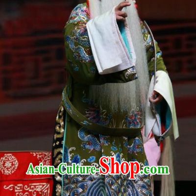 Er Jin Gong Chinese Bangzi Opera Ministry Official Yang Bo Apparels Costumes and Headpieces Traditional Shanxi Clapper Opera Elderly Male Garment Laosheng Clothing