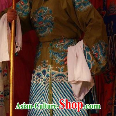 Chinese Shanxi Clapper Opera Dame She Saihua Garment Costumes and Headdress Ba Lang Ci Xiao Traditional Bangzi Opera Elderly Female Dress Laodan Apparels