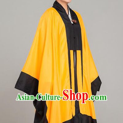 Asian Chinese Traditional Taoist Nun Yellow Koshibo Priest Frock Martial Arts Costumes China Kung Fu Garment Gown for Women