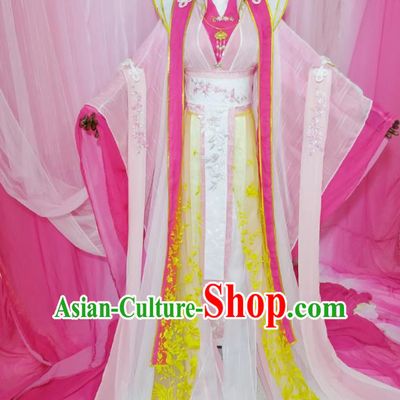Chinese Traditional Cosplay Fairy Goddess Hanfu Dress Costumes Ancient Princess Consort Qu Xiaofeng Apparels for Women