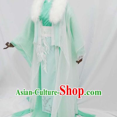 Top Chinese Cosplay Prince Noble Childe Costume Ancient Swordsman Green Clothing for Men