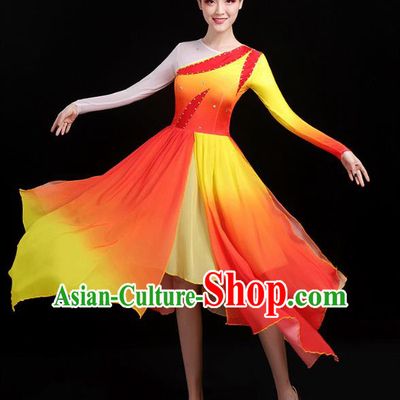 Traditional Chinese Modern Dance Costumes Stage Show Garment Square Dance Dress for Women