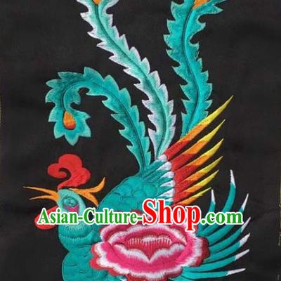 Chinese Traditional Embroidered Phoenix Peony Patch Decoration Embroidery Applique Craft Embroidered Accessories