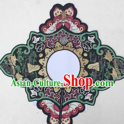 Chinese Traditional Embroidered Butterfly Black Collar Patch Decoration Embroidery Applique Craft Embroidered Shoulder Accessories