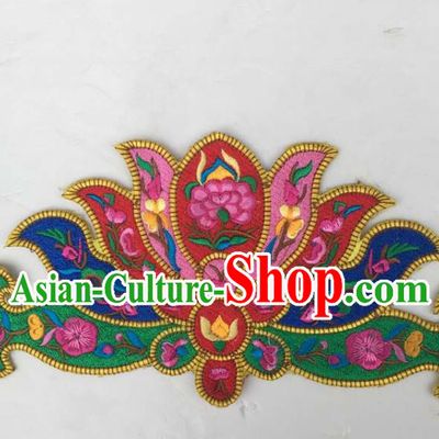 Chinese Traditional Embroidered Cap Patch Decoration Embroidery Applique Craft Embroidered Hat Accessories