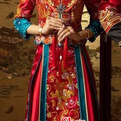 Chinese Traditional Wedding Costumes Bride Apparels Embroidered Xiuhe Suits Red Blouse and Dress for Women
