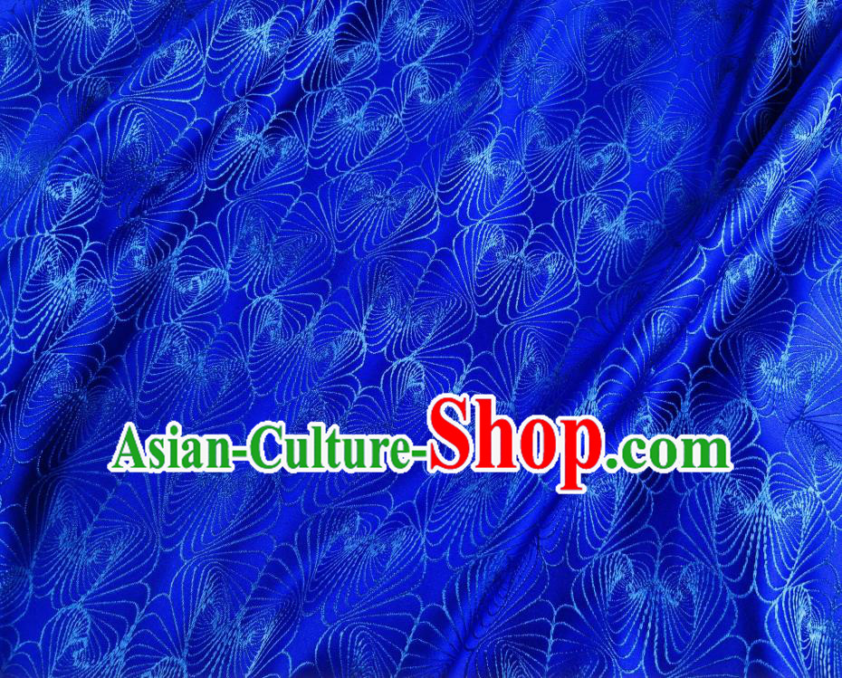 Asian Chinese Traditional Conch Pattern Design Royalblue Brocade Fabric Silk Tapestry Tang Suit Material Asian Chinese Traditional Conch Pattern Design Royalblue Brocade Fabric Silk Tapestry Tang Suit Material