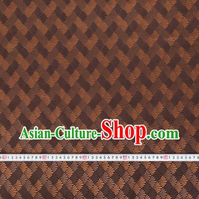 Chinese Traditional Shell Pattern Design Brown Brocade Silk Fabric Tapestry Material Asian DIY Hanfu Dress Satin Damask