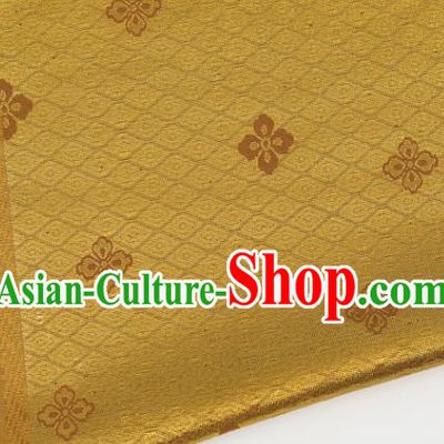 Japanese Traditional Sorbus Pattern Design Golden Brocade Fabric Silk Material Traditional Asian Japan Kimono Nishijin Satin Tapestry