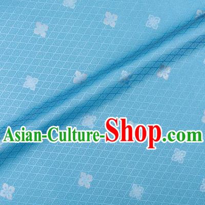 Japanese Traditional Sorbus Pattern Design Light Blue Brocade Fabric Silk Material Traditional Asian Japan Kimono Nishijin Satin Tapestry