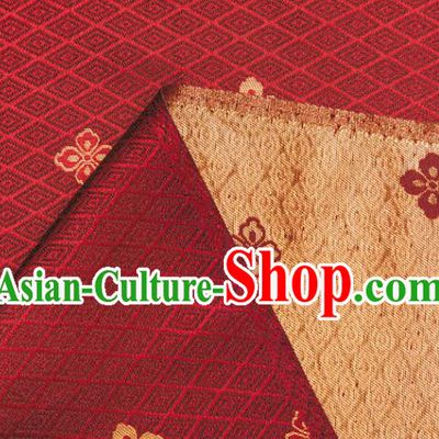 Japanese Traditional Sorbus Pattern Design Purplish Red Brocade Fabric Silk Material Traditional Asian Japan Kimono Nishijin Satin Tapestry