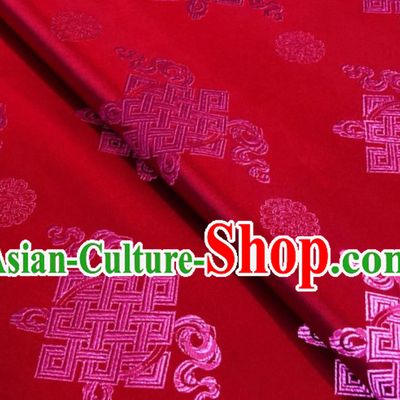 Asian Chinese Traditional Lucky Pattern Design Red Brocade Silk Fabric Tang Suit Tapestry Satin Material DIY Damask