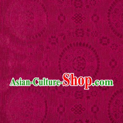 Chinese Classical Lucky Pattern Design Wine Red Brocade Silk Fabric Tapestry Material Asian Traditional DIY Tibetan Robe Satin Damask