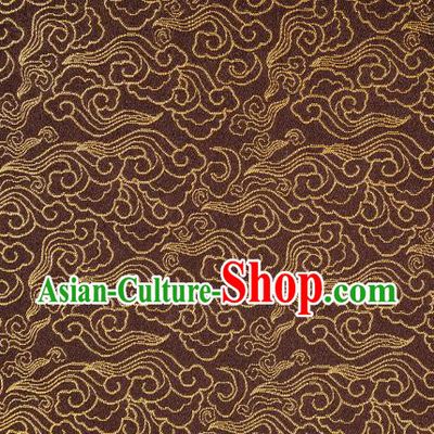 Chinese Classical Clouds Pattern Design Brown Brocade Silk Fabric Tapestry Material Asian Traditional DIY Tang Suit Satin Damask