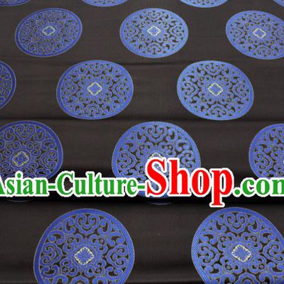 Chinese Tang Suit Classical Round Pattern Design Deep Brown Brocade Asian Traditional Tapestry Material DIY Satin Damask Mongolian Robe Silk Fabric