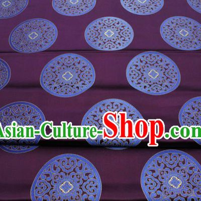 Chinese Tang Suit Classical Round Pattern Design Wine Red Brocade Asian Traditional Tapestry Material DIY Satin Damask Mongolian Robe Silk Fabric