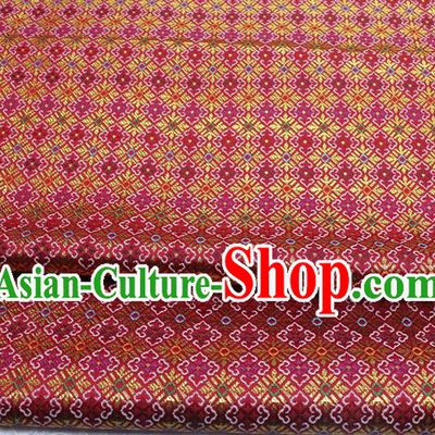 Red Chinese Classical Pattern Design Brocade Mongolian Robe Silk Fabric DIY Satin Damask Asian Traditional Tapestry Material