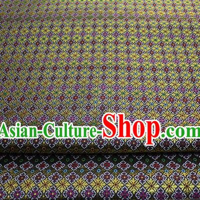 Black Chinese Classical Pattern Design Brocade Mongolian Robe Silk Fabric DIY Satin Damask Asian Traditional Tapestry Material