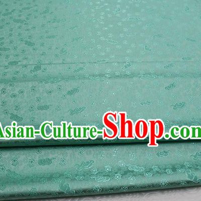 Chinese Classical Cloud Blossom Pattern Design Green Brocade Mongolian Robe Asian Traditional Tapestry Material Silk Fabric DIY Satin Damask