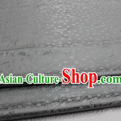 Chinese Classical Cloud Blossom Pattern Design Gray Brocade Mongolian Robe Asian Traditional Tapestry Material Silk Fabric DIY Satin Damask