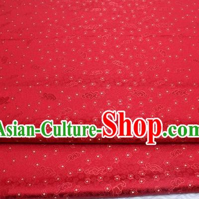 Chinese Classical Cloud Blossom Pattern Design Red Brocade Mongolian Robe Asian Traditional Tapestry Material Silk Fabric DIY Satin Damask