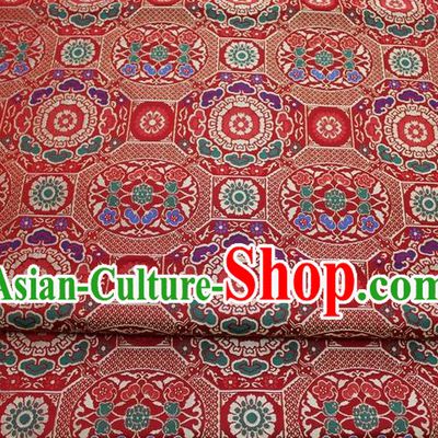 Chinese Classical Pattern Design Red Nanjing Brocade Asian Traditional Tapestry Mongolian Robe Material DIY Satin Damask Silk Fabric