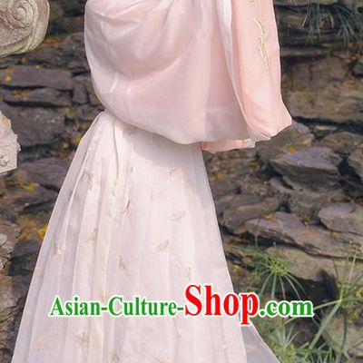 Traditional Chinese Jin Dynasty Royal Princess Dress Hanfu Apparels Ancient Infanta Historical Costumes Blouse and Skirt Complete Set