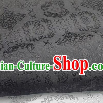 Chinese Hanfu Dress Traditional Dragon Pattern Design Black Satin Fabric Silk Material Traditional Asian Cloth Tapestry