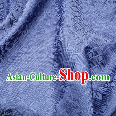 Chinese Traditional Rose Pattern Design Navy Satin Jacquard Fabric Traditional Asian Hanfu Dress Cloth Tapestry Silk Material