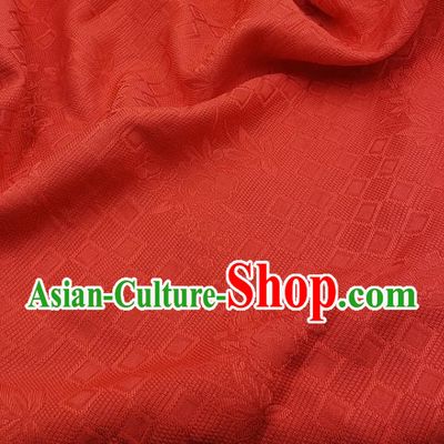 Chinese Traditional Rose Pattern Design Red Satin Jacquard Fabric Traditional Asian Hanfu Dress Cloth Tapestry Silk Material