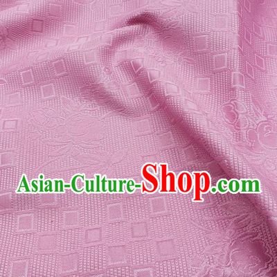 Chinese Traditional Rose Pattern Design Pink Satin Jacquard Fabric Traditional Asian Hanfu Dress Cloth Tapestry Silk Material
