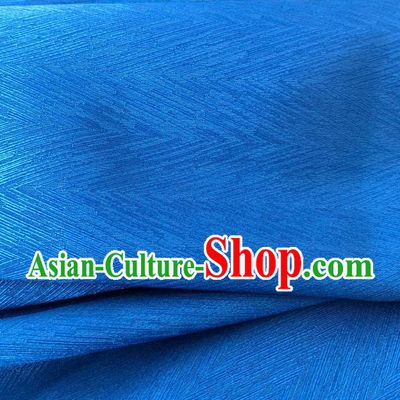 Top Quality Chinese Royalblue Satin Fabric Traditional Asian Hanfu Dress Cloth Silk Material Traditional Jacquard Tapestry