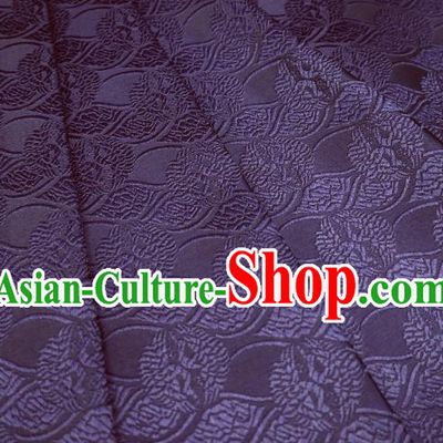 Top Quality Japanese Classical Double Cranes Pattern Purple Satin Material Asian Traditional Brocade Kimono Belt Nishijin Cloth Fabric