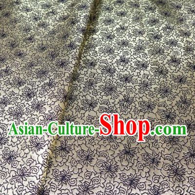 Chinese Classical Sesame Flower Pattern Design Black Brocade Fabric Asian Traditional Tapestry Material DIY Satin Cloth Damask