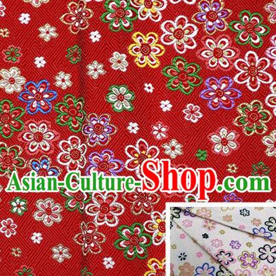 Top Quality Japanese Kimono Classical Pattern Tapestry Satin Material Asian Traditional Cloth Red Brocade Nishijin Fabric